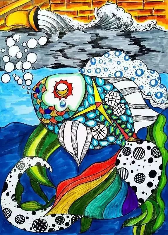 鱼儿童画
