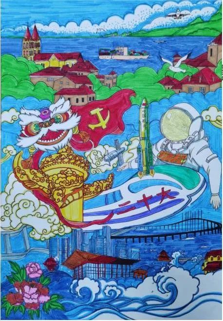 “喜迎二十大 点亮航天梦”青少年儿童画