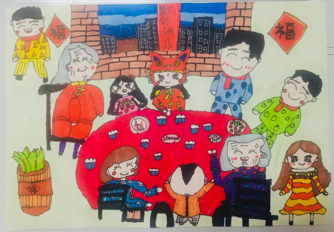 “我的年夜饭”主题绘画