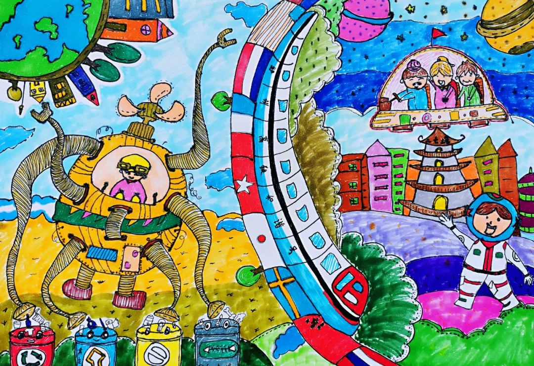 “垃圾分类 从我做起”儿童画创意图片