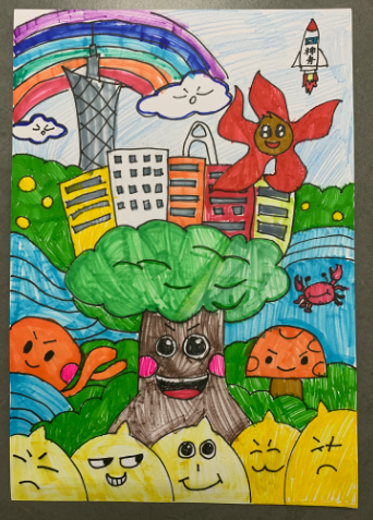 河流儿童画