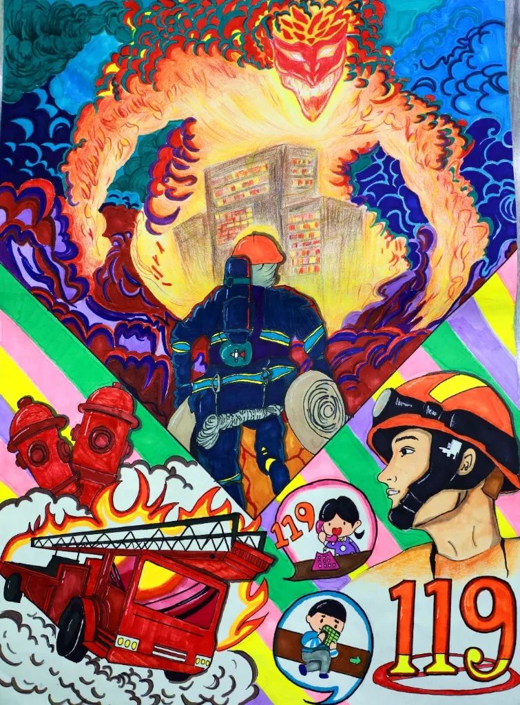 “我是小小消防员”绘画获奖作品