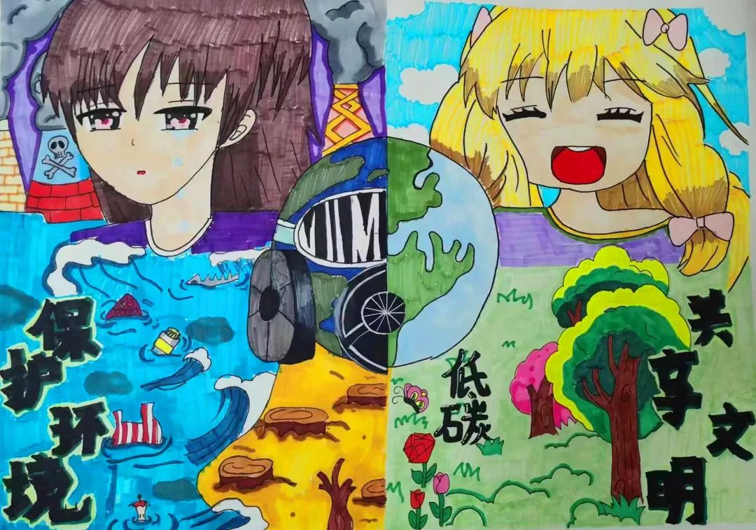 鲜花儿童画