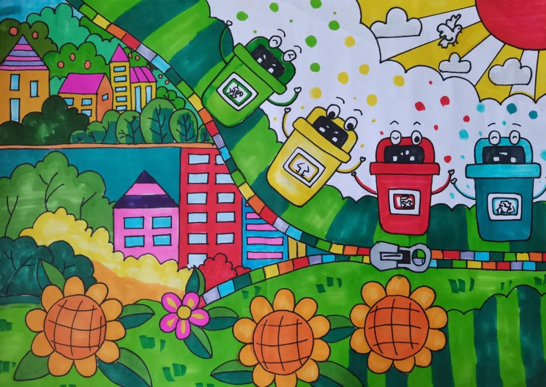 一张优秀的垃圾分类绘画作品
