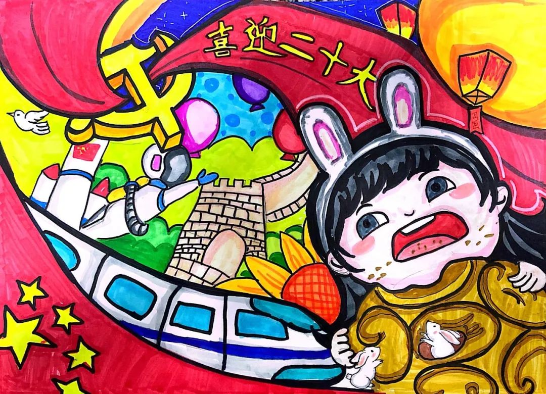 “喜迎二十大 中秋共团圆”主题绘画作品展示