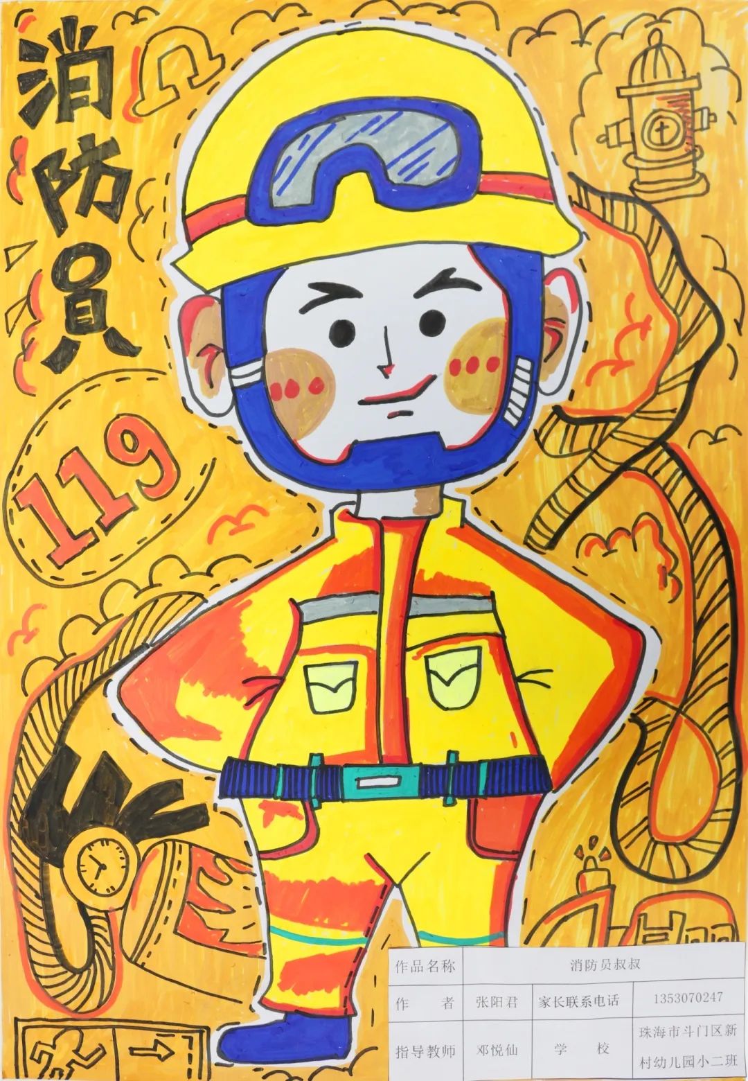 幼儿园“我是小小消防员”绘画作品展