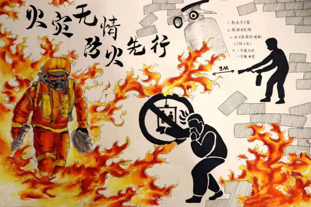 “火灾无情 防火先行”消防安全儿童绘画