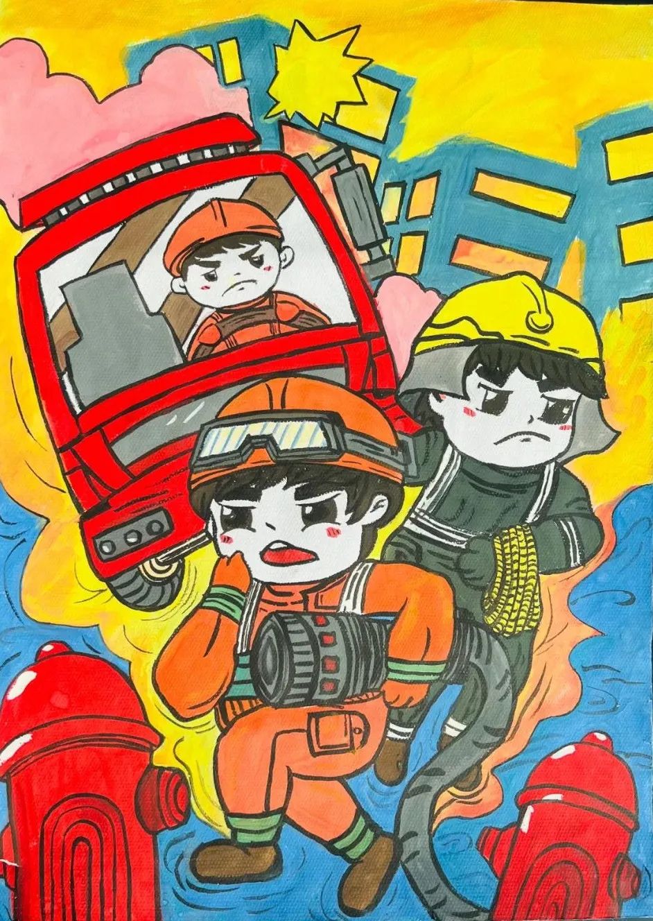 “我是小小消防员”消防主题儿童绘画