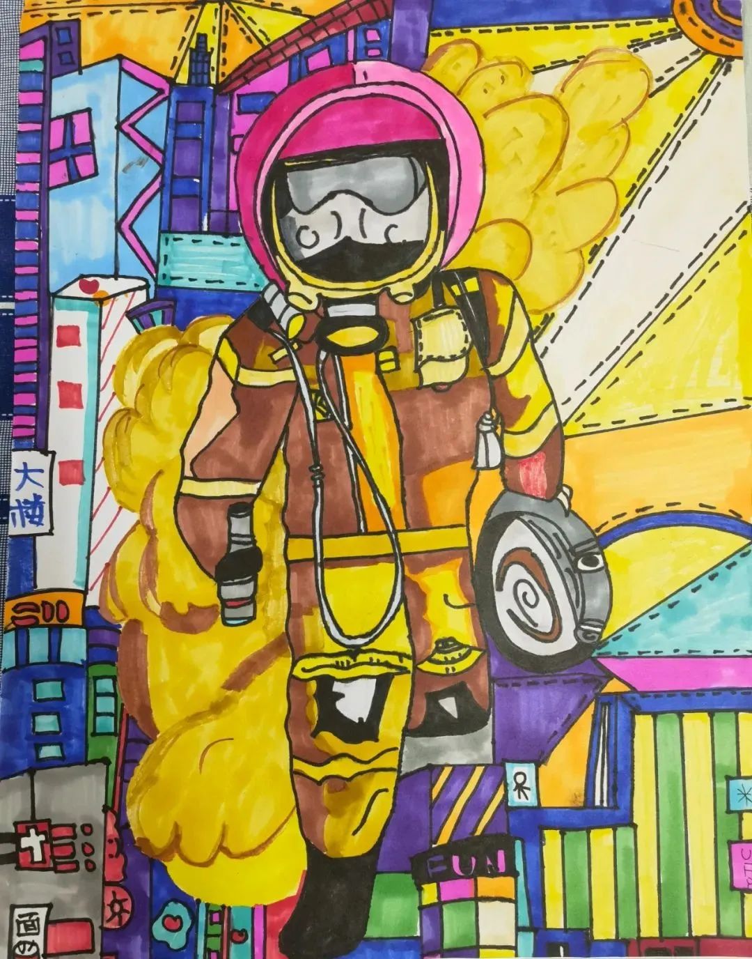 关于致敬消防英雄的绘画获奖作品
