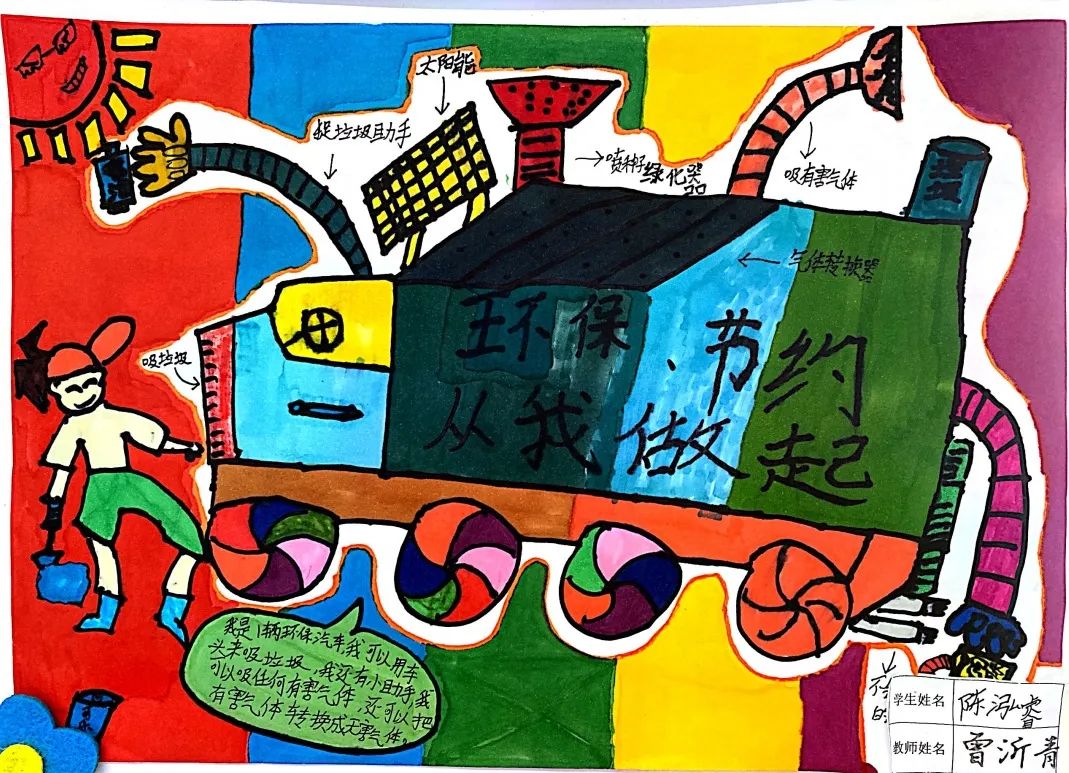 小学三年级“节能环保 绿色未来”创意画