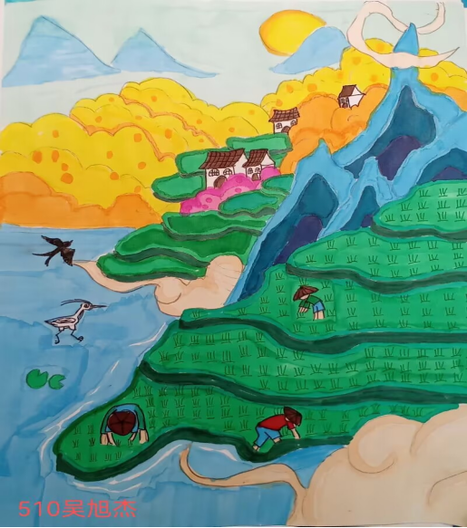 非常有意境的“保护湿地 我有‘画’说”绘画大赛二等奖作品
