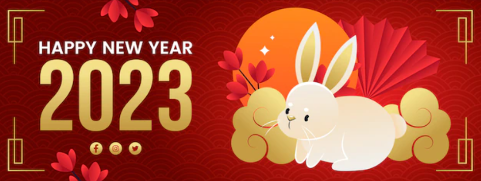 2023癸卯兔年贺春插画
