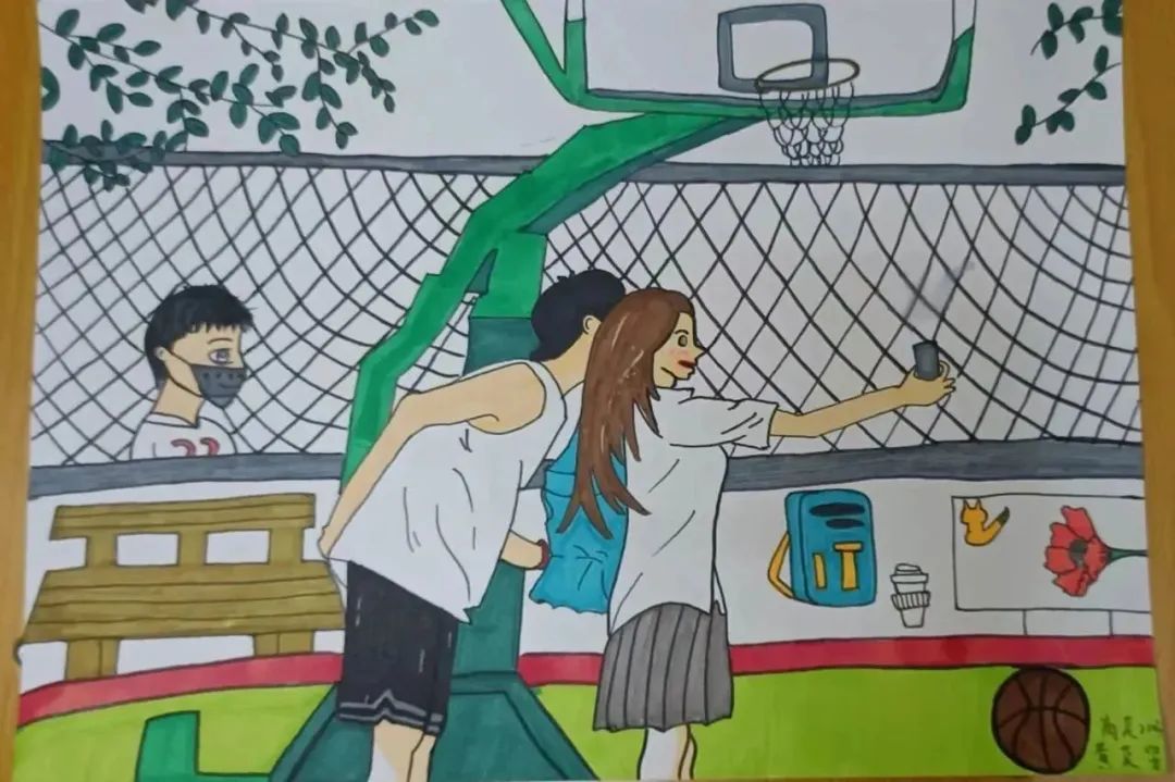 “阳光体育 青春活力”画画图片大学生