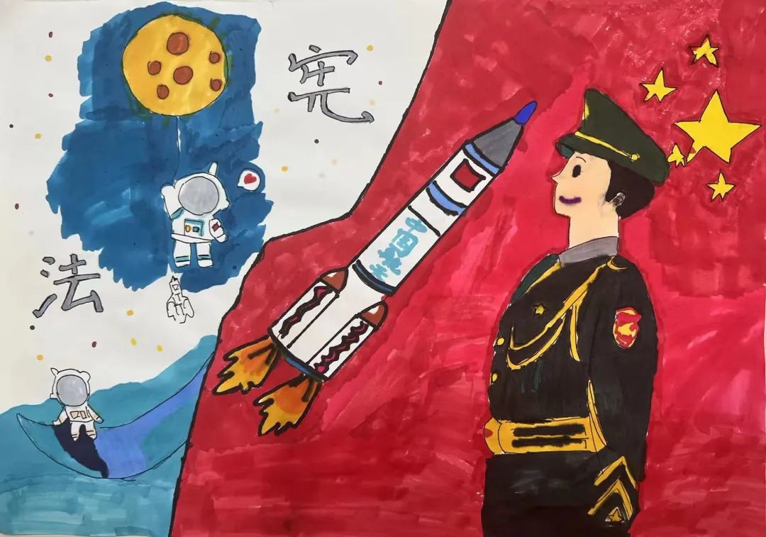 关于国家宪法日绘画作品