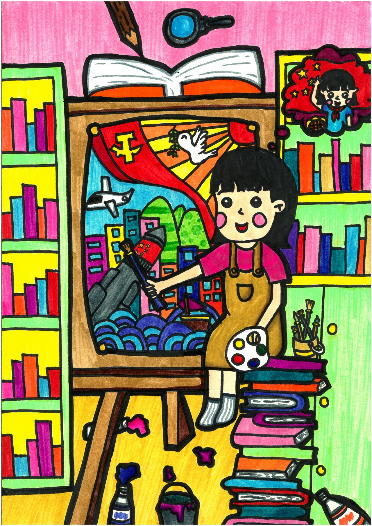 怎么画我的书屋我的梦绘画