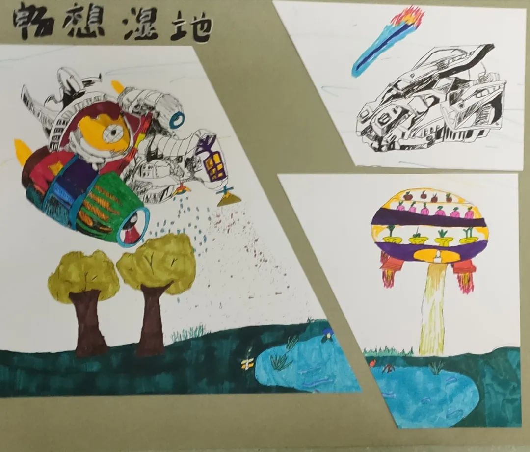 畅享湿地主题绘画参赛作品五年级