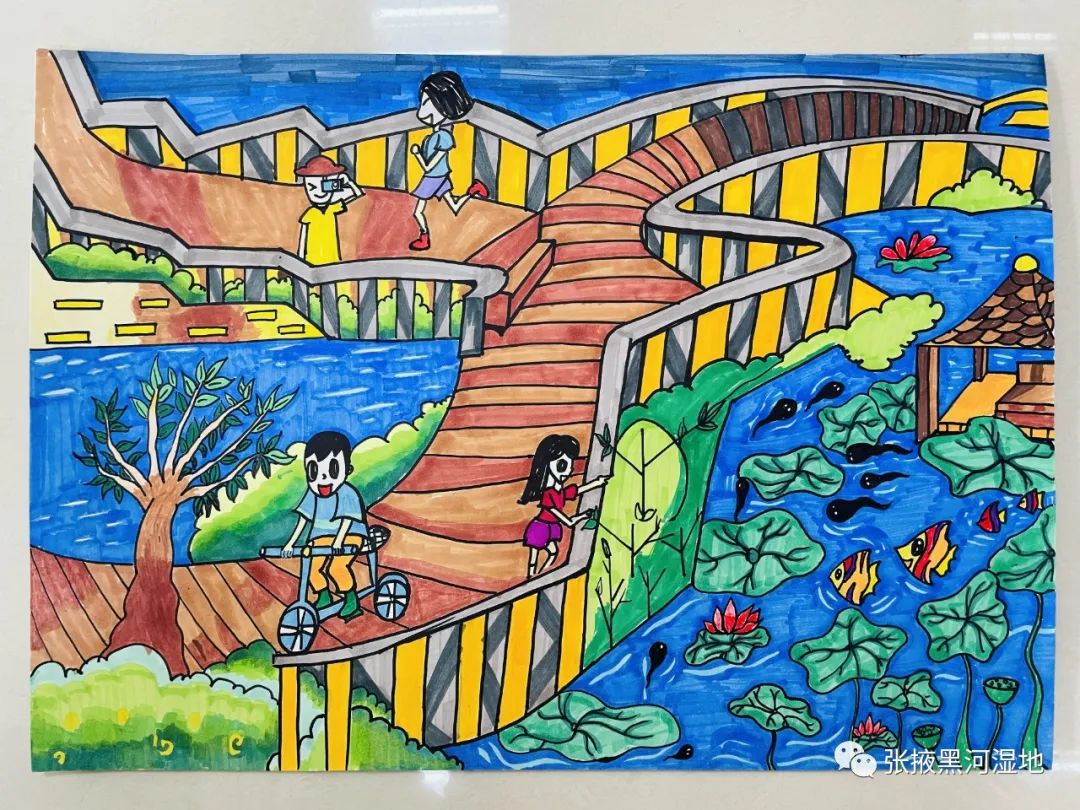 漂亮的湿地公园主题绘画大赛作品