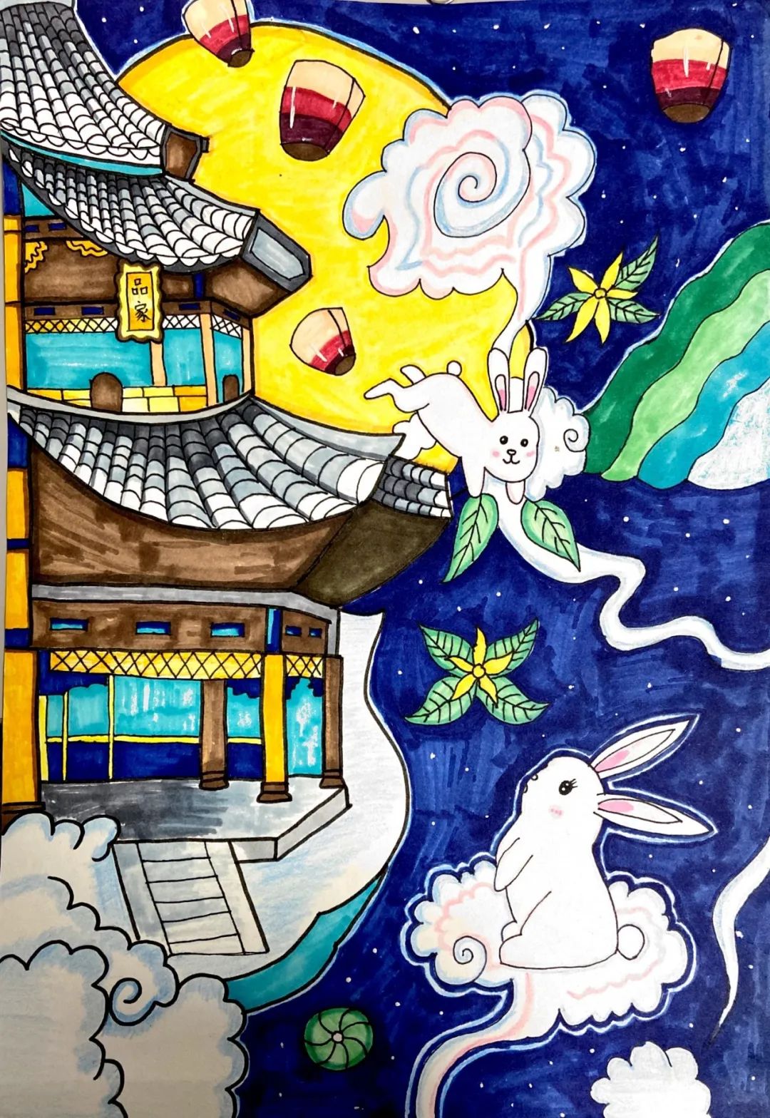 最新中秋节画画作品简单好看