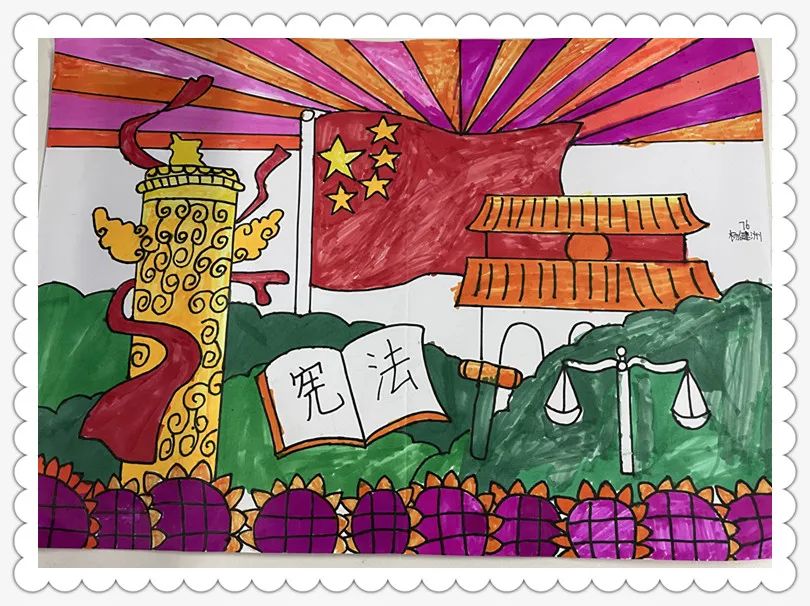 怎么画关于宪法的儿童绘画