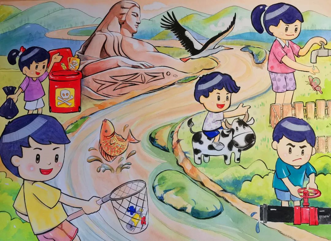 二年级保护生态环境主题绘画作品赏析