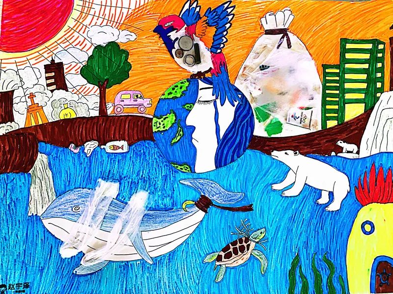 “保护海洋 守护地球”儿童主题绘画好看