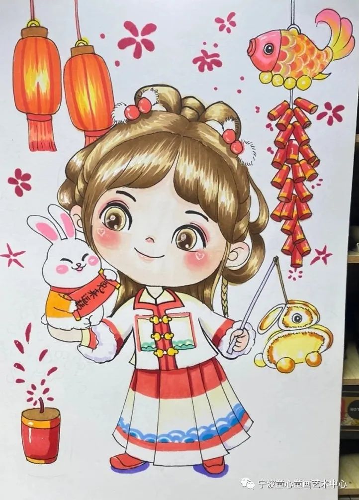 2023兔年国风儿童画精选