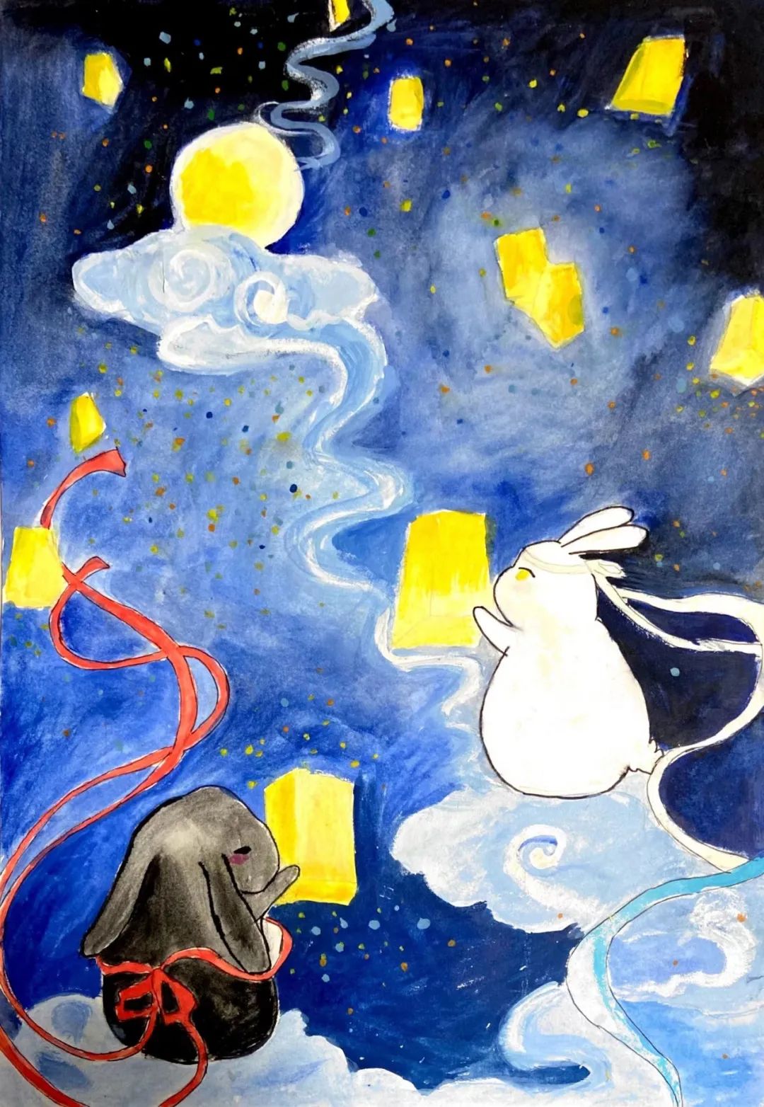非常有意境的中秋节儿童画