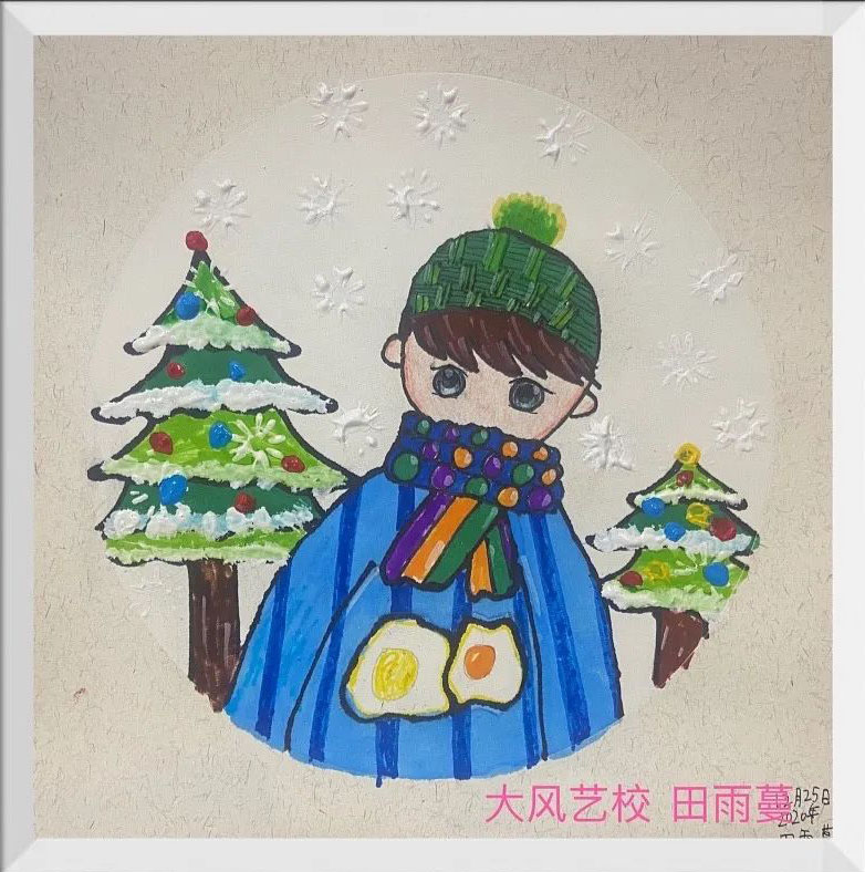 圣诞节主题可爱卡通画作品之二