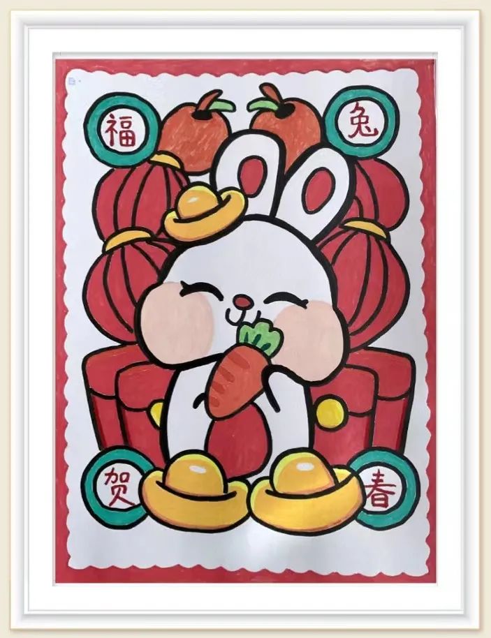 福兔迎新春2023创意绘画作品
