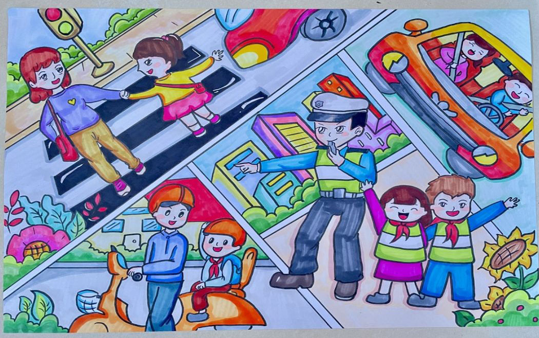 怎么画简单又好看的一盔一带绘画