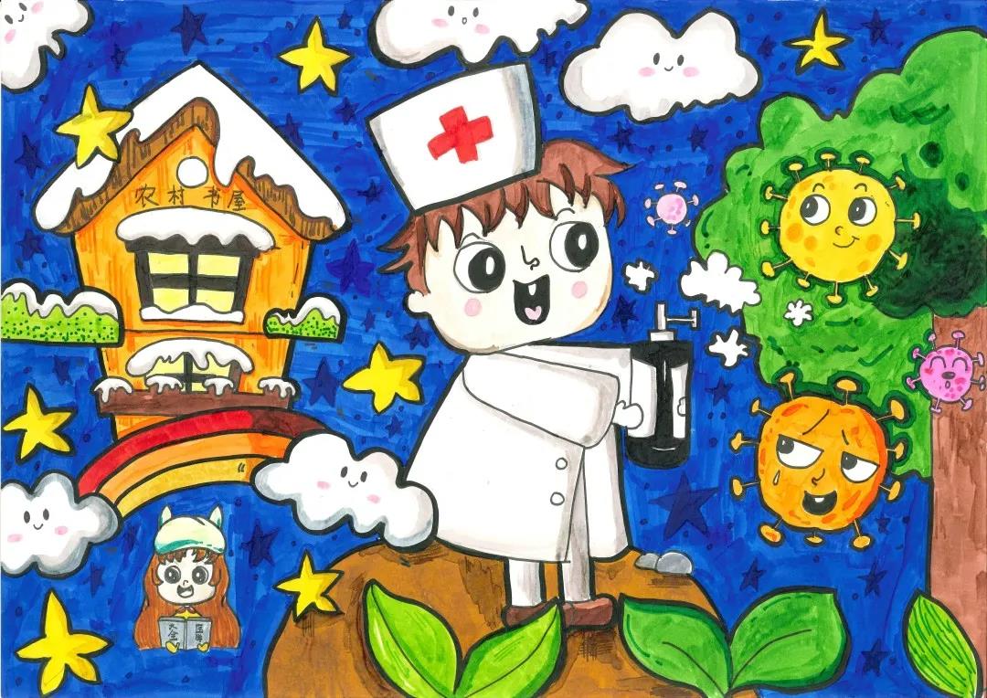 “我心中的农家书屋”儿童绘画作品