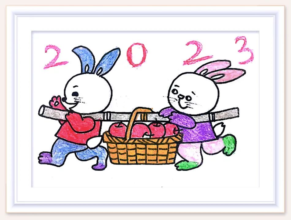 关于2023兔年儿童画作品