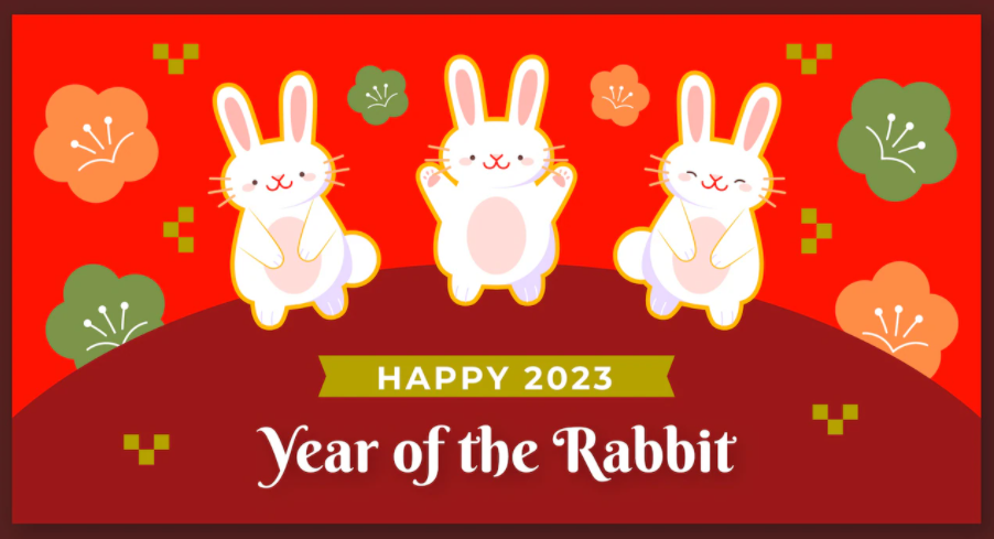 超萌可爱的2023兔年新年插画