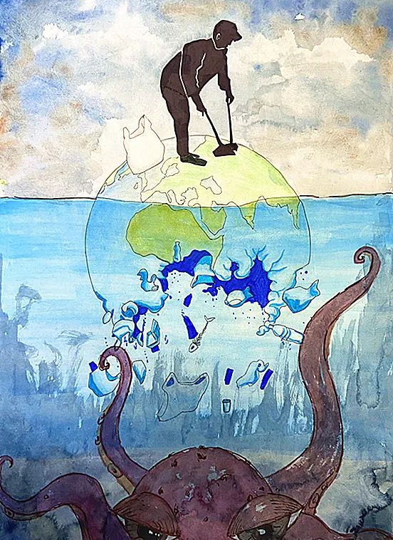  保护海洋环境绘画作品图片内容