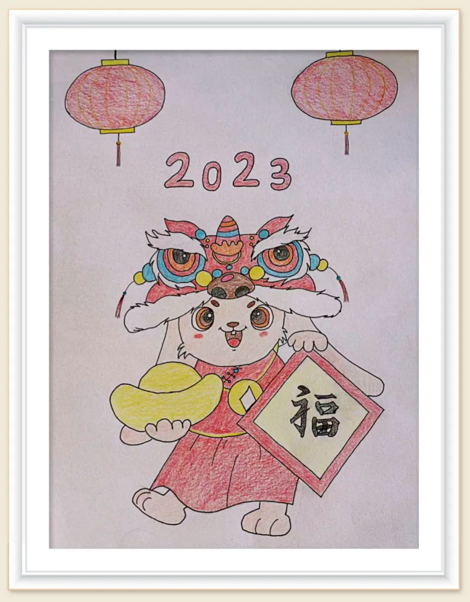 2023年又萌萌哒又可爱的兔子新年绘画