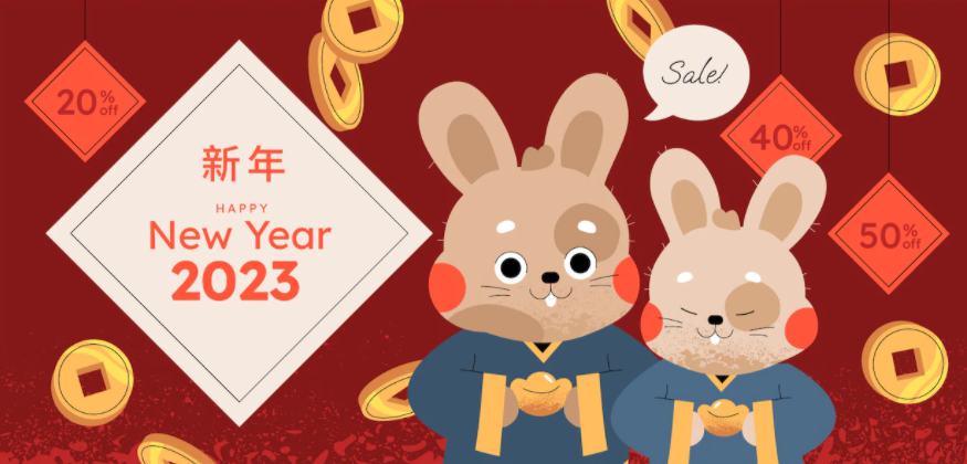 2023新春兔年国潮插画
