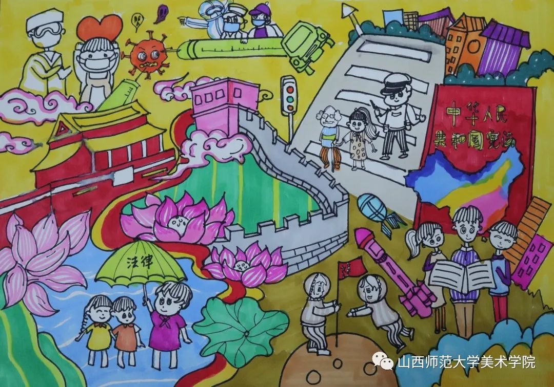 宪法伴我成长的绘画获奖作品