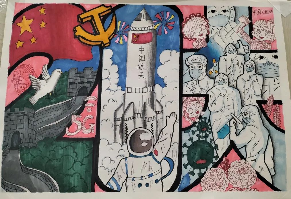 “喜迎二十大 携手向未来”主题画画作品