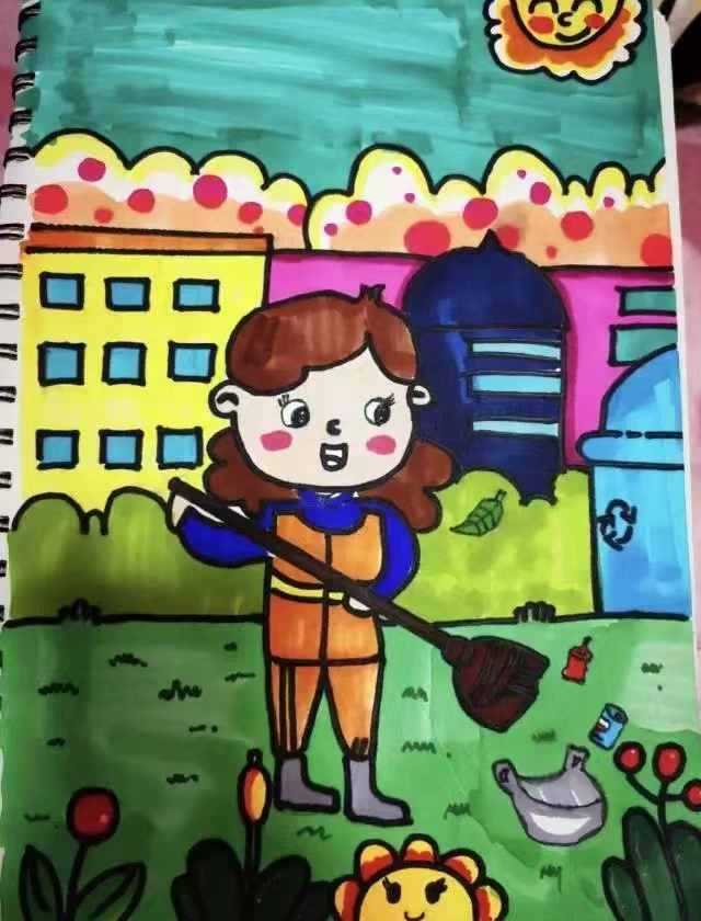 劳动光荣儿童画