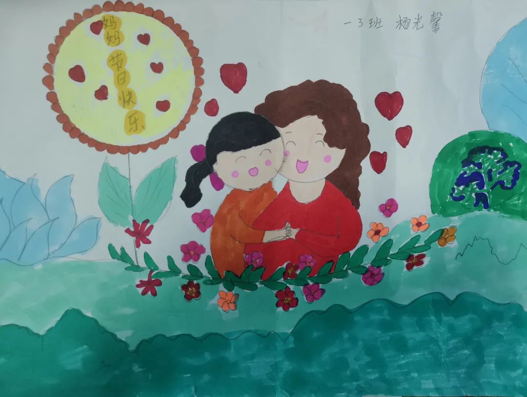 小学一年级三八妇女节儿童画