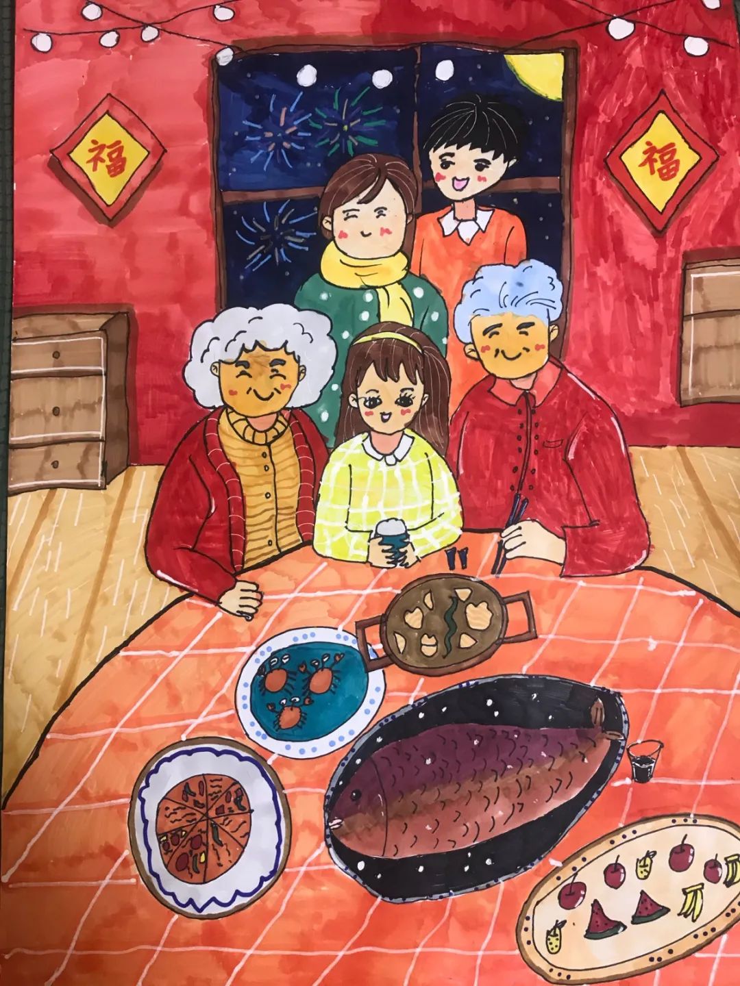 以团圆为主题的绘画作品