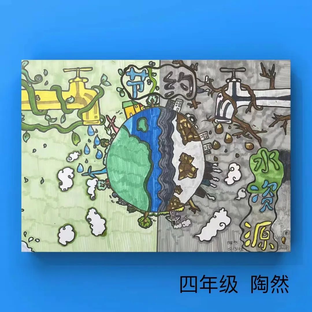 节约用水的创意画画图片