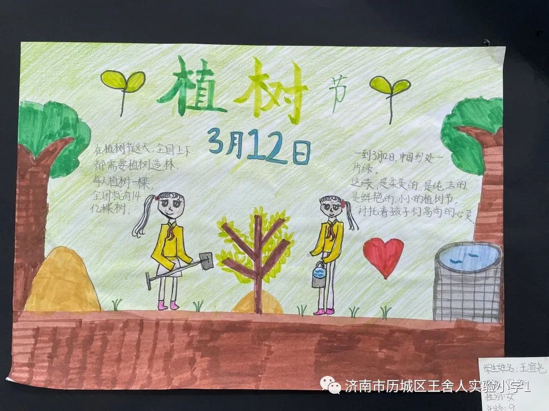 小学四年级植树节绘画图片