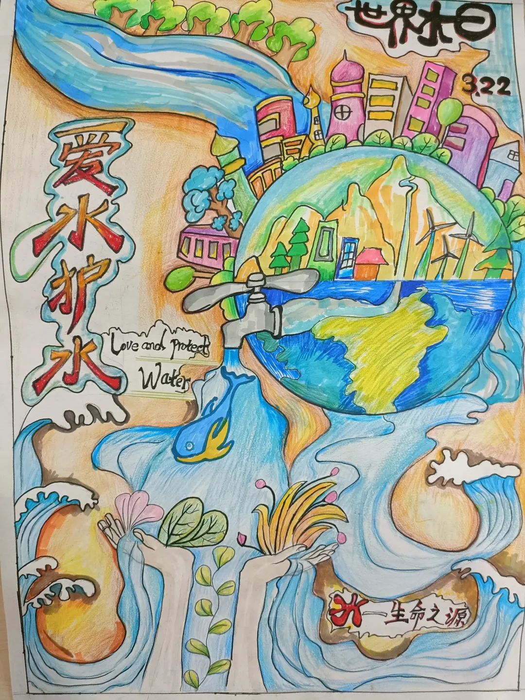 《爱护水资源 童画诉童心》 ——世界水日儿童画作品