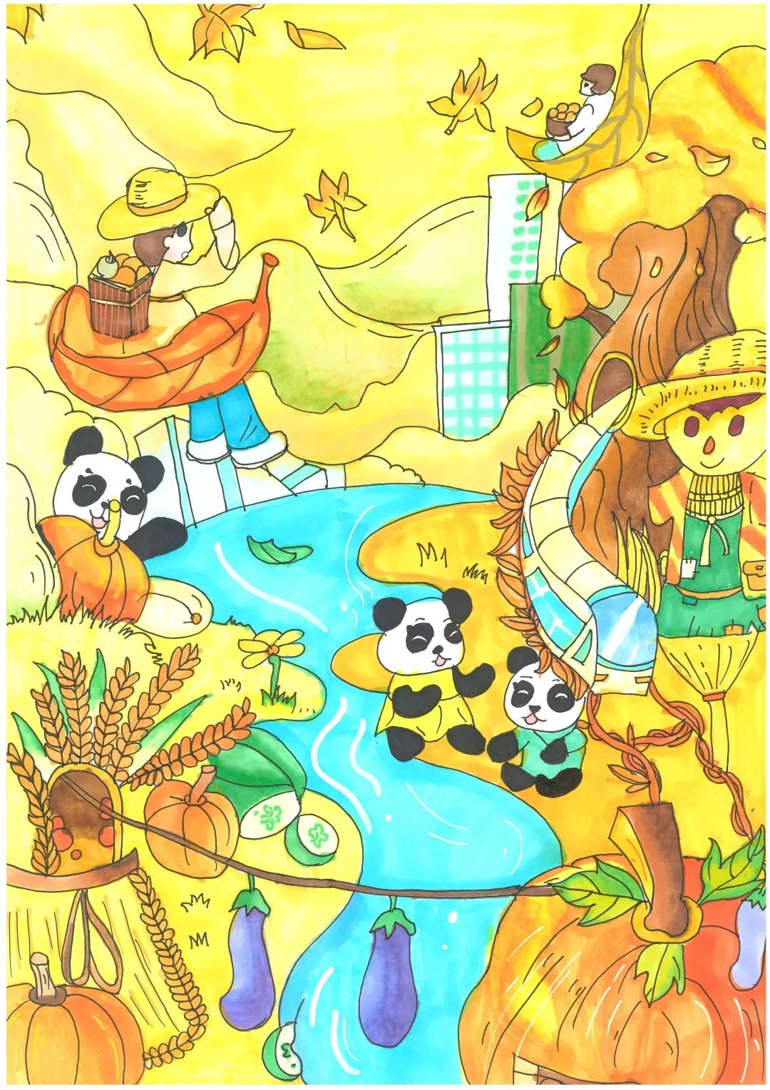 “保护地球 节约用水”绘画二等奖画画作品