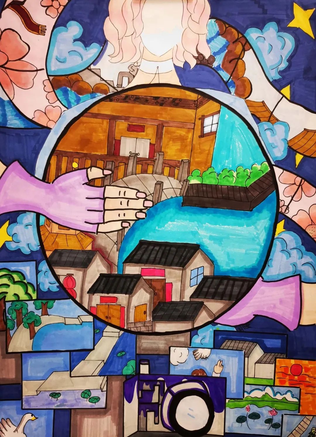 “保护湿地 爱我家园”绘画简单好看