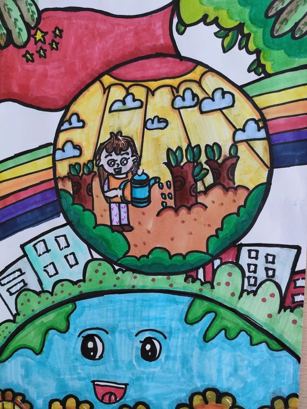 植树节儿童主题创意画优秀作品