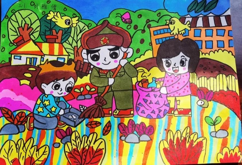 红领巾学雷锋小学优秀绘画