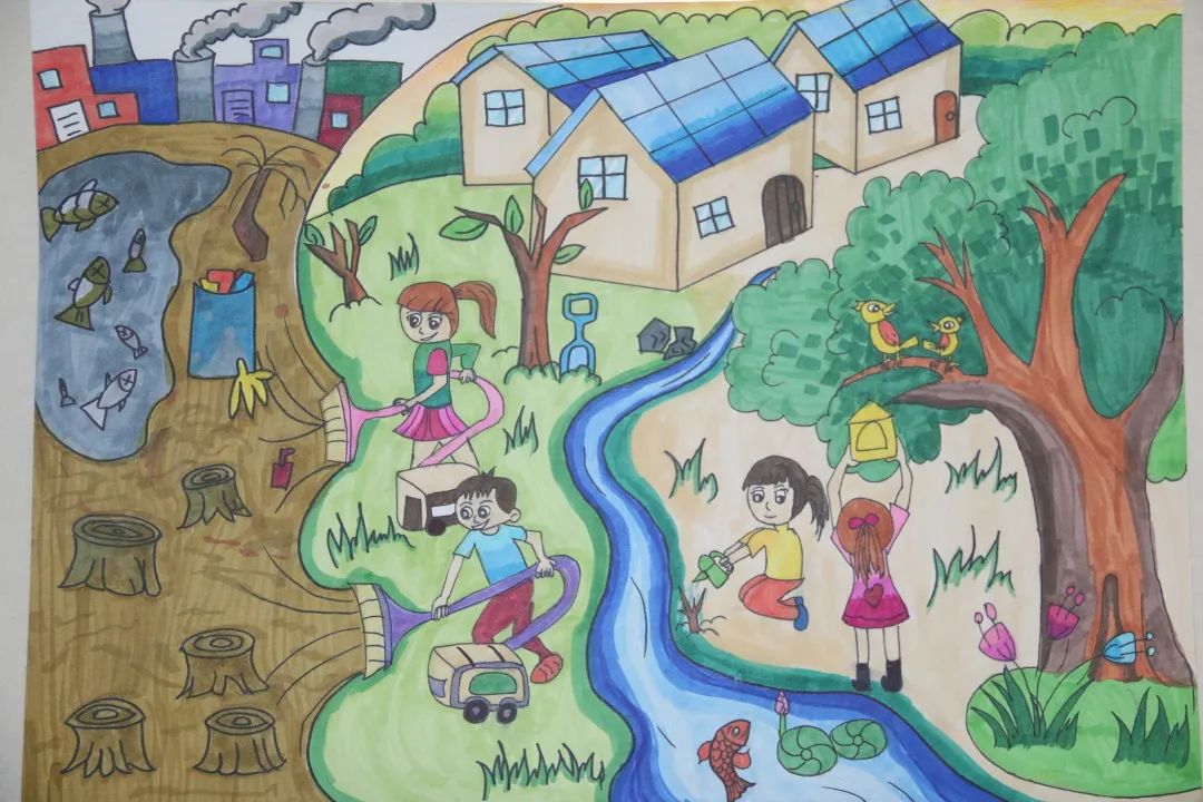 关于植树节的儿童绘画