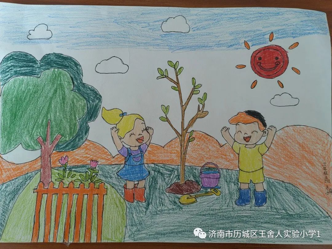 “手中的绿色 心中的未来”小学植树节主题绘画获奖作品